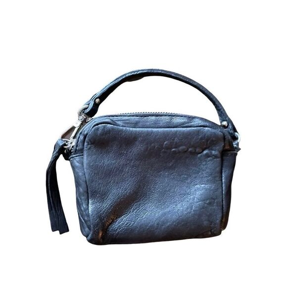 MAXON COLLECTION Italy Leather Wristlet Pouch Convertible Purse Black - Picture 8 of 16